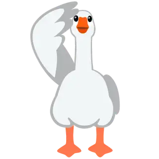Illustration: a cartoon goose saluting